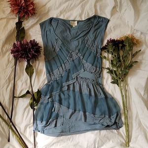 Anthropologie sleeveless ruffle top EUC!